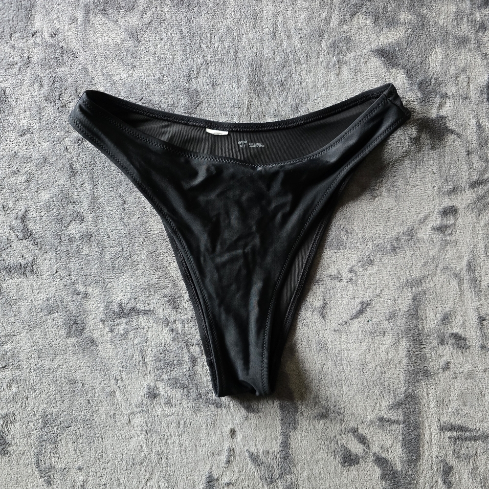 Aerie Cheeky Black Bikini Bottoms Size Small
